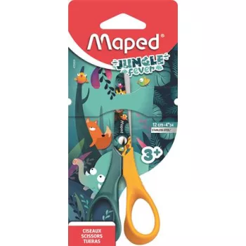   Olló, óvodai, 12 cm, MAPED "Jungle Fever Vivo", vegyes színek