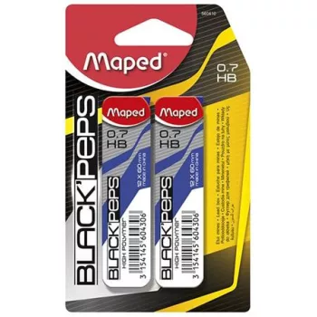   Grafitbél, 0,7 mm, HB, 2x12 szálas, MAPED "Black Peps"