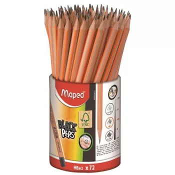   Grafitceruza, ceruzatartó, HB, háromszögletű, MAPED "Black'Peps"