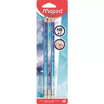   Grafitceruza radírral, HB, háromszögletű, MAPED "Arctic jégvilág", 6 db