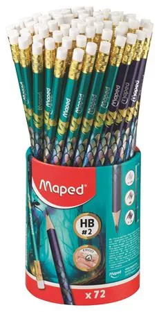 Grafitceruza radírral, ceruzatartó, HB, háromszögletű, MAPED "Dragon sárkány", 72 db