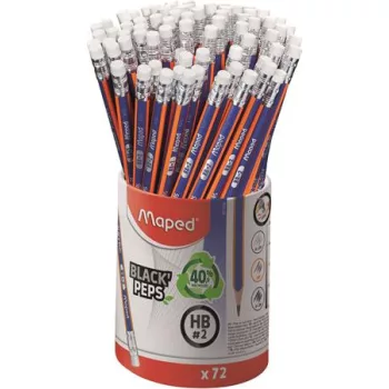   Grafitceruza radírral ceruzatartó, HB, háromszögletű, MAPED "Black'Peps Navy"