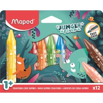   Zsírkréta, vastag, MAPED "Jungle Fever", 12 különböző színben