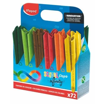   Színes ceruza készlet, ceruzatartó, háromszögletű, MAPED "Color'Peps INFINITY", 72 darabos készlet
