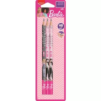   Grafitceruza, HB, háromszögletű, MAPED "Barbie", 6 darab