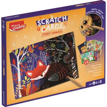   Képkarcoló készlet, erdei állatok, MAPED CREATIV "Scratch Cards"