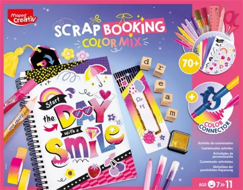 Kreatív scrapbooking készlet, 70 darabos, MAPED CREATIV "Scrapbooking Color Mix"