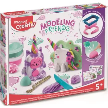   Modellező gyurmakészlet, levegőre száradó, mágikus, MAPED CREATIV "Modeling Friends Magical"