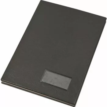   Aláírókönyv, A4, 20 részes, karton, műbőr hatású borító, VICTORIA OFFICE, fekete