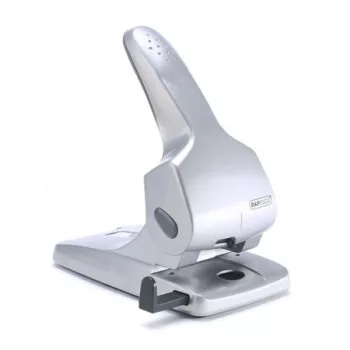   Lyukasztó, nagyteljesítményű, kétlyukú, 65 lap, fém, RAPESCO "Zero 65", ezüst