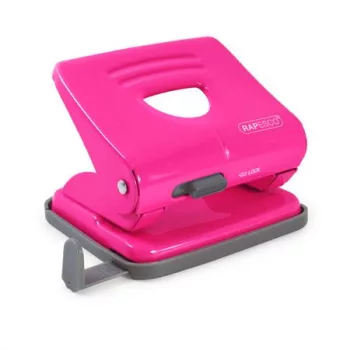   Lyukasztó, kétlyukú, 25 lap, fém, RAPESCO "825", pink