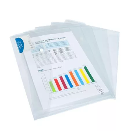 Irattartó tasak, A4+, patentos, RAPESCO "Eco", áttetsző