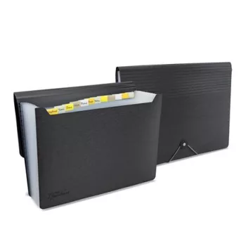   Harmonikamappa, A4, PP, 13 rekeszes, RAPESCO "Germ-Savvy™", matt fekete