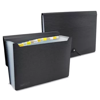   Harmonikamappa, A4, PP, 13 rekeszes, RAPESCO "Eco GRS Recycled", matt fekete