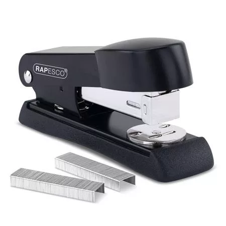 Tűzőgép, 24/6, 26/6, 20 lap, fém, RAPESCO "Minno Half-Strip", fekete