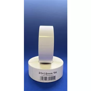 Etikett, thermo, 20x32 mm, 2500 etikett/tekercs, fehér