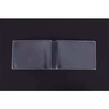 Diák- és igazolványtartó, többlapos, PVC, átlátszó