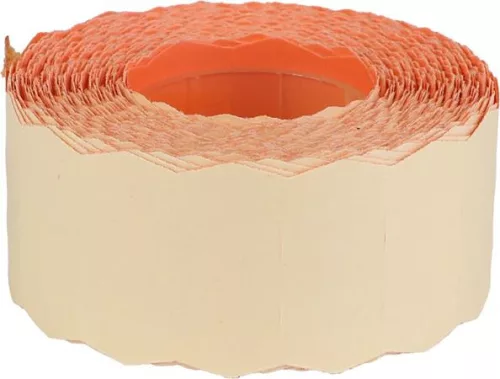 Árazószalag, 25x16 mm, visszaszedhető ragasztóval, pasztell narancssárga
