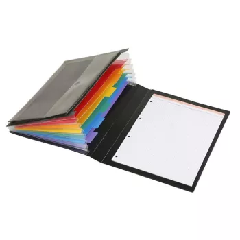   Harmonikamappa, PP, 6 rekeszes, VIQUEL "Manager Rainbow Class", fekete