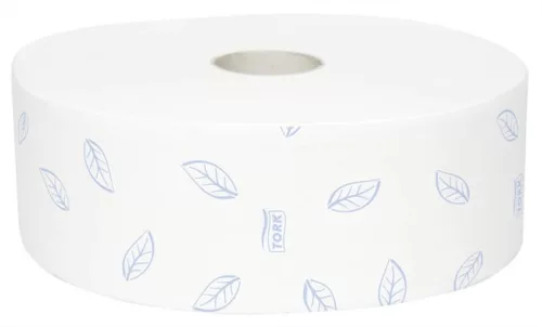 Toalettpapír, T1 rendszer, 2 rétegű, 26 cm átmérő, Premium, TORK "Soft Jumbo", fehér