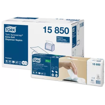   Szalvéta, adagolós, 2 rétegű, 21,3x16,5 cm, N4 rendszer, Premium, TORK "Xpressnap Extra Soft", fehér