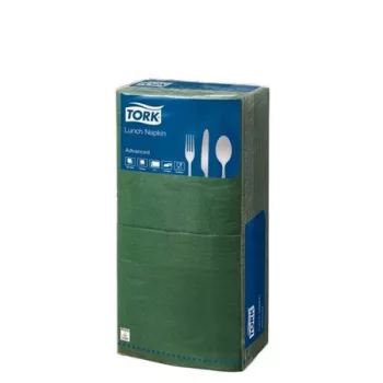   Szalvéta, 1/4 hajtogatott, 2 rétegű, 33x33 cm, Advanced, TORK "Lunch", sötétzöld