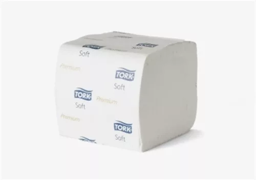 Toalettpapír, hajtogatott, T3 rendszer, 2 rétegű, Premium, TORK "Folded", fehér