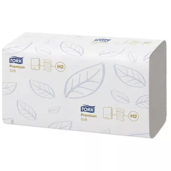   Kéztörlő, Interfold hajtás, 2 rétegű, 110 lap, H2 rendszer, Premium, TORK "Xpress Soft Multifold", fehér