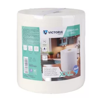   Kéztörlő, tekercses, 2 rétegű, 500 lap, VICTORIA HYGIENE, "Fine XXL"