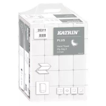   Kéztörlő, Z hajtogatott, 2 rétegű, 200 lap, KATRIN, hófehér