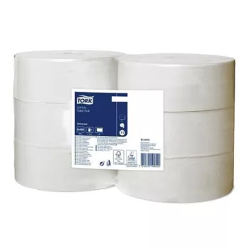   Toalettpapír, T1 rendszer, 2 rétegű, 26 cm átmérő, Universal, TORK "Jumbo", fehér