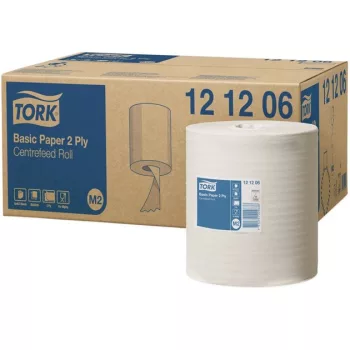   Kéztörlő, tekercses, belsőmag-adagolás, 2 rétegű, M2 rendszer, Universal, TORK, fehér