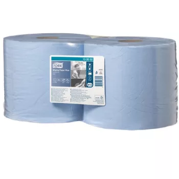   Törlőpapír, tekercses, 26 cm átmérő, W1/W2 rendszer, 2 rétegű, TORK "Plusz", kék