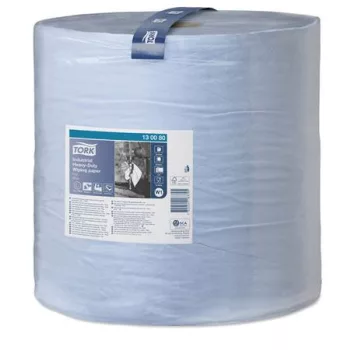   Törlőpapír, tekercses, 39 cm átmérő, W1 rendszer, 3 rétegű, TORK "Nagy teljesítményű", kék