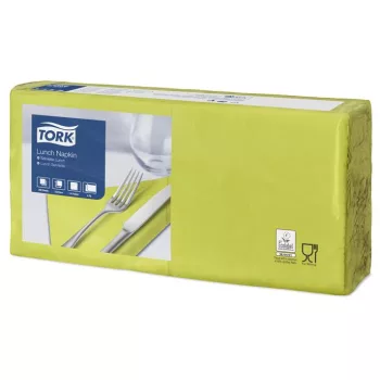   Szalvéta, 1/4 hajtogatott, 2 rétegű, 33x33 cm, Advanced, TORK "Lunch", lime