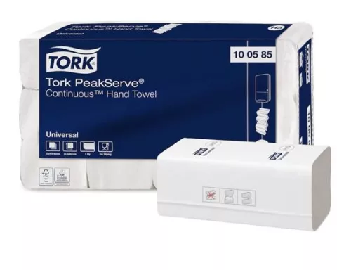 Kéztörlő, hajtogatott, H5 rendszer, 1 rétegű, Universal, TORK "PeakServe", fehér