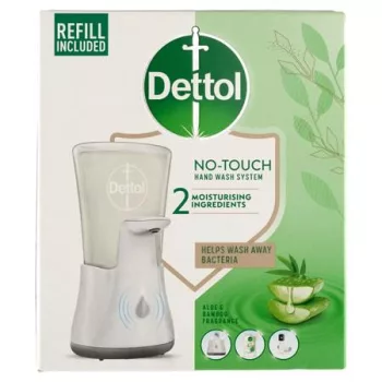   Folyékony szappan adagoló, szenzoros, Aloe Vera és E vitamin utántöltővel, DETTOL