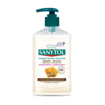   Antibakteriális folyékony szappan, 250 ml, SANYTOL "Tápláló", mandulatej