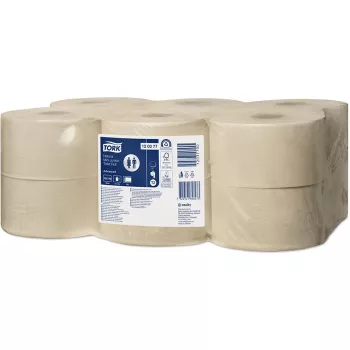   Toalettpapír, T2 rendszer, 2 rétegű, 19 cm átmérő, Advanced, TORK "Mini Jumbo", natúr