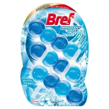   WC-tisztítógél, 3x42 g, BREF "Brilliant gél", Arctic Ocean