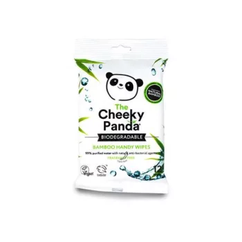   Kéztörlő kendő, bambusz, nedves, 12 lap, CHEEKY PANDA, illatmentes