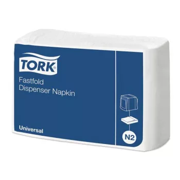  Szalvéta, adagolós, 1 rétegű, 30x24 cm, N2 rendszer, Universal, TORK "Fastfold", fehér