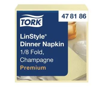   Szalvéta, iparilag komposztálható, 1/8 hajtogatott, 1 rétegű, 39x39 cm, Premium, TORK "LinStyle", pezsgő