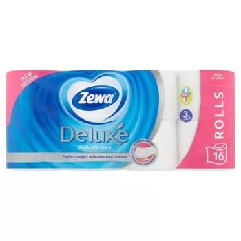   Toalettpapír, 3 rétegű, kistekercses, 16 tekercs, ZEWA "Deluxe, fehér