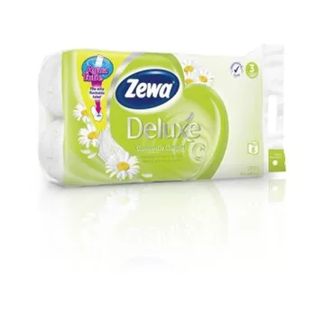   Toalettpapír, 3 rétegű, kistekercses, 8 tekercs, ZEWA "Deluxe, kamilla