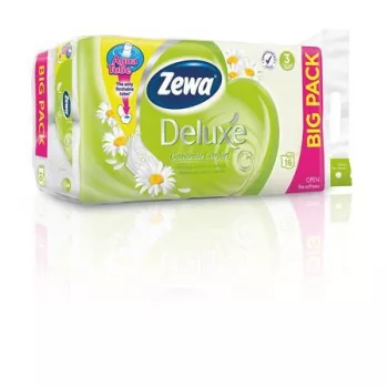   Toalettpapír, 3 rétegű, kistekercses, 16 tekercs, ZEWA "Deluxe", kamilla