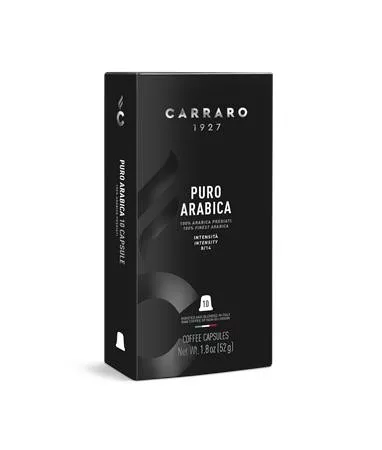 Kávékapszula, Nespresso® kompatibilis, 10 db, CARRARO "Puro Arabica"