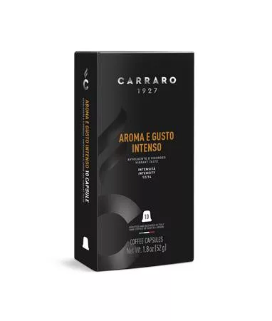 Kávékapszula, Nespresso® kompatibilis, 10 db, CARRARO "Aroma E Gusto Intenso"