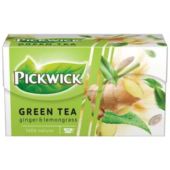 Zöld tea, 20x1,5 g, PICKWICK, gyömbér-citromfű