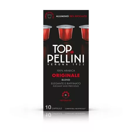 Kávékapszula, Nespresso® kompatibilis, 10 db, PELLINI, "Top alu"